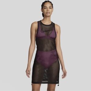 NWT Nike Black Mesh Swim Cover-Up Dress 🖤🌊